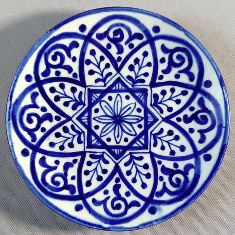 Blue and White Talavera Wall Plate Made in Spain Bungalow Bill Antiques