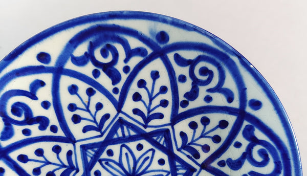 Blue and White Talavera Wall Plate Made in Spain Bungalow Bill Antiques