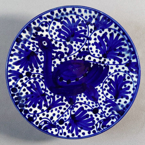 Blue and White Talavera Bird Wall Plate Made in Spain