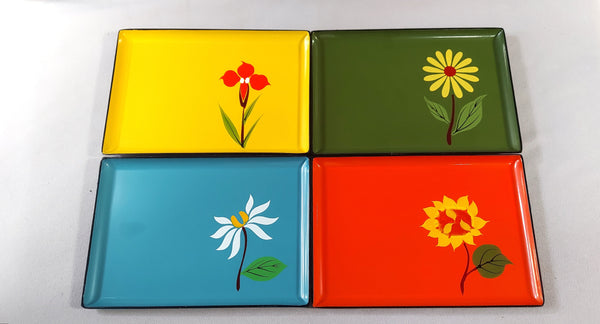 MCM Japanese Lacquer Ware Tidbit Trays Bungalow Bill Antiques