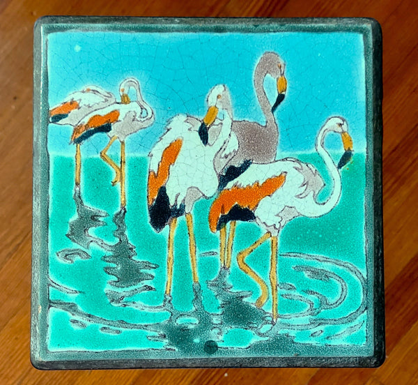 D & M Flamingo Tile Top Iron Table Bungalow Bill Anriques