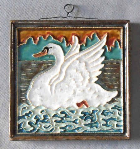 Swan Tile by Royal Delft De Porceleyne Fles Bungalow Bill antiques