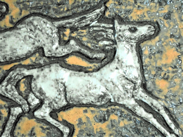 Mid Century Tile Wall Plaque Dancing Horses