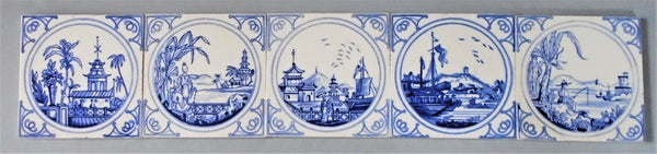 Minton China Blue and White Canton Ware Tiles Bungalow Bill Antique