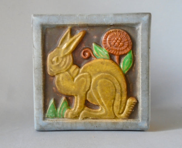 Rabbit Architectural Fragment California Art Tile Bungalow Bill Antique