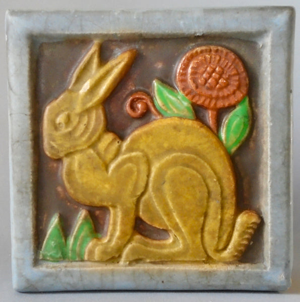 Rabbit Architectural Fragment California Art Tile Bungalow Bill Antique