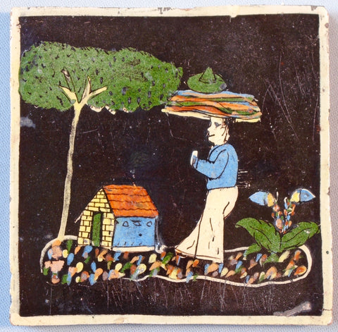 Mexican Tlaquepaque Tile Working Man Bungalow Bill Antiques