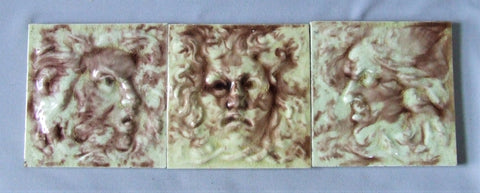 Antique Tile North Wind Faces by the International Tile and Trim Co of Brooklyn NY (1882 - 1888).