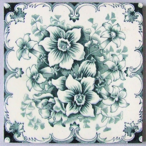 Blue & White English Transfer Tile Sherwin Cotton