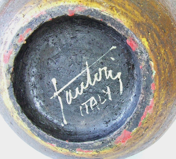 17" Fantoni Floor Vase Mid Century Modern Italian Art Pottery