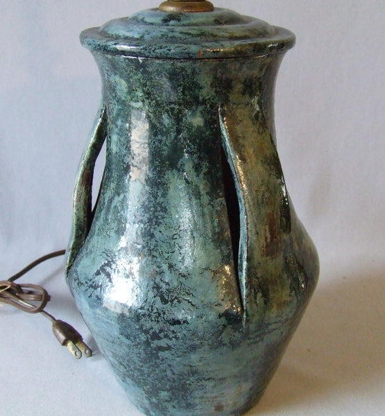 Frey Art Pottery Lamp Arts & Crafts Hand Made Folk Studio