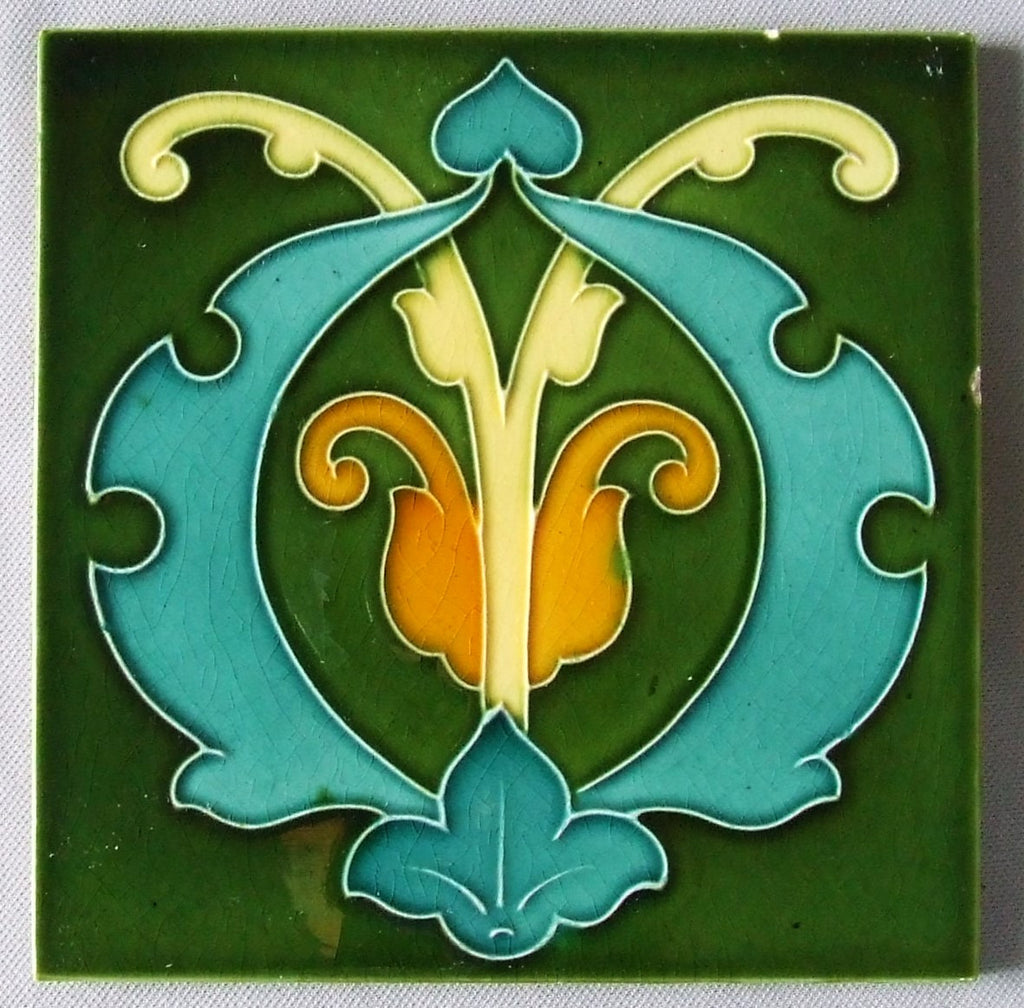 Antique art nouveau tile