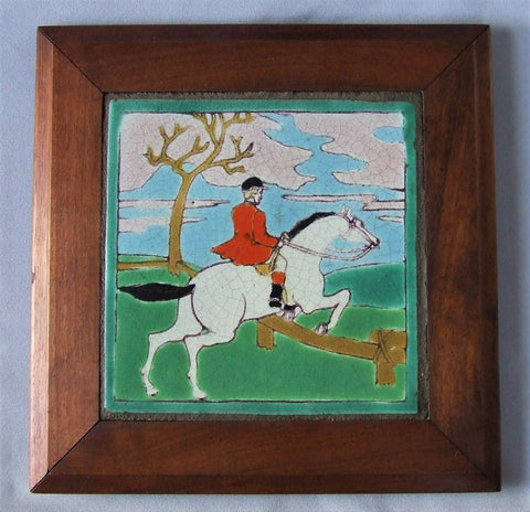 D & M California Tile English Horse Rider Framed